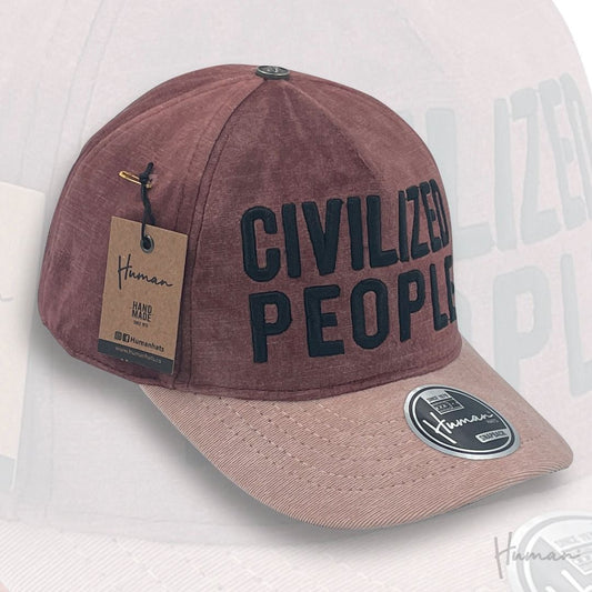 Brío Soul Apparel - Civilized People Human Hats x Brio Soul Apparel Velvet Snapback Plum/Peach