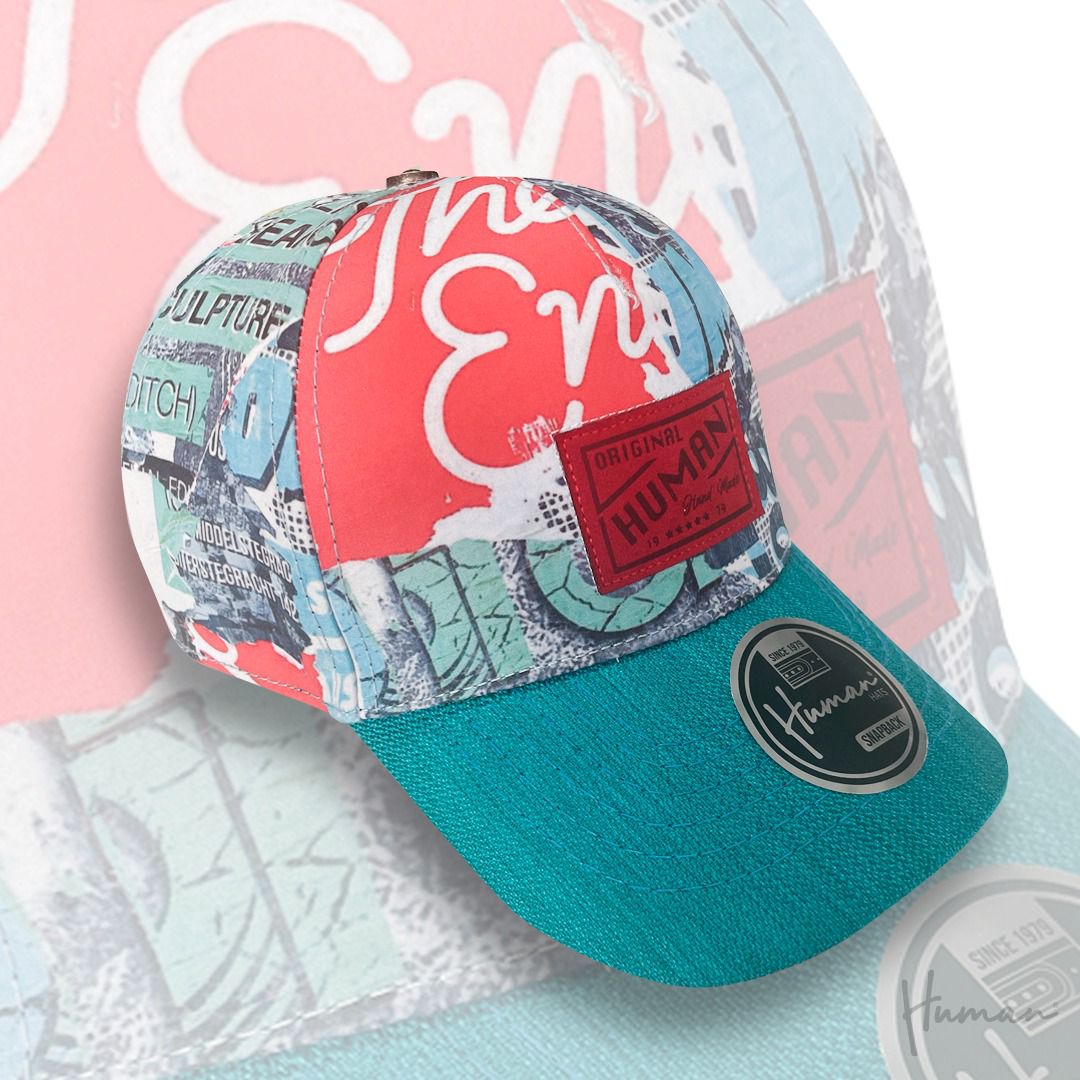 Brío Soul Apparel - Comic Strips - That's All Human Hats x Brio Soul Apparel Stitched Snapback Custom/Teal