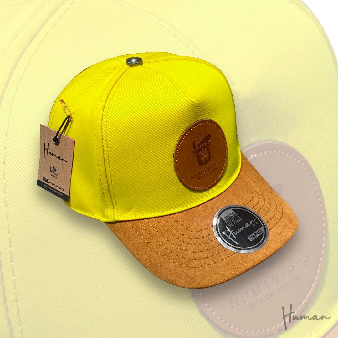 Brío Soul Apparel - Cool Monkey - Yellow Human Hats x Brio Soul Apparel Stitched Snapback Yellow/Tan