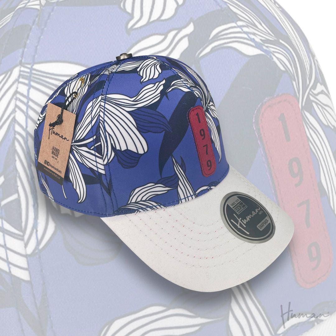 Brío Soul Apparel - Flowers - Blue Human Hats x Brio Soul Apparel Stitched Snapback Custom/White