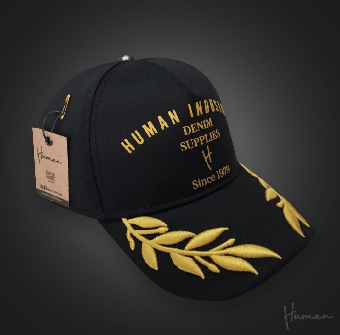 Brío Soul Apparel - Gold Vines - Black Human Hats x Brio Soul Apparel Stitched Snapback Black