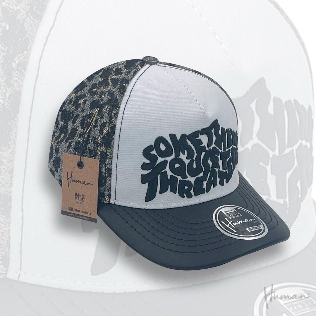 Brío Soul Apparel - Something Quiet Threatens Human Hats x Brio Soul Apparel Stitched Snapback White/Black
