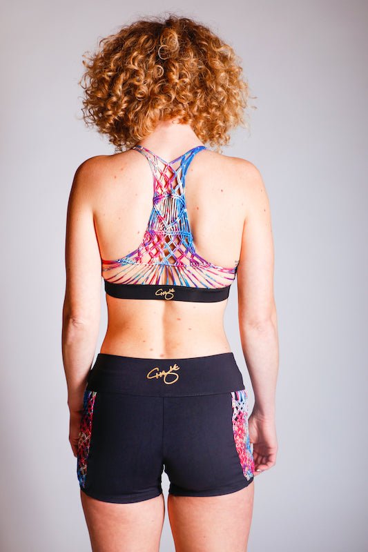 Brío Soul Apparel - Black & Rainbow Macramé Athletic & Swim Top