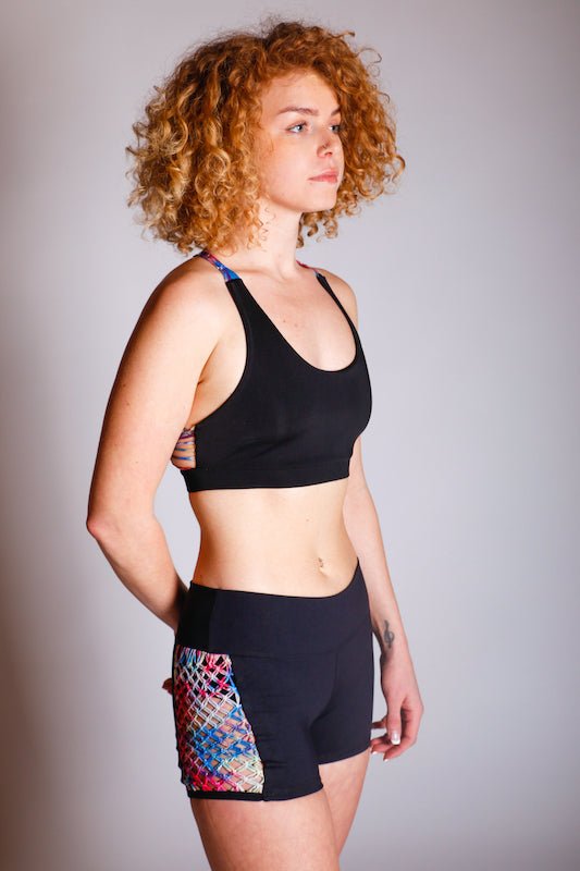 Brío Soul Apparel - Black & Rainbow Macramé Athletic & Swim Top