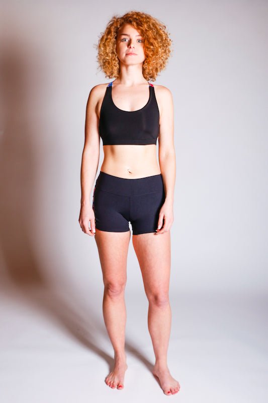 Brío Soul Apparel - Black & Black Macramé Athletic Shorts